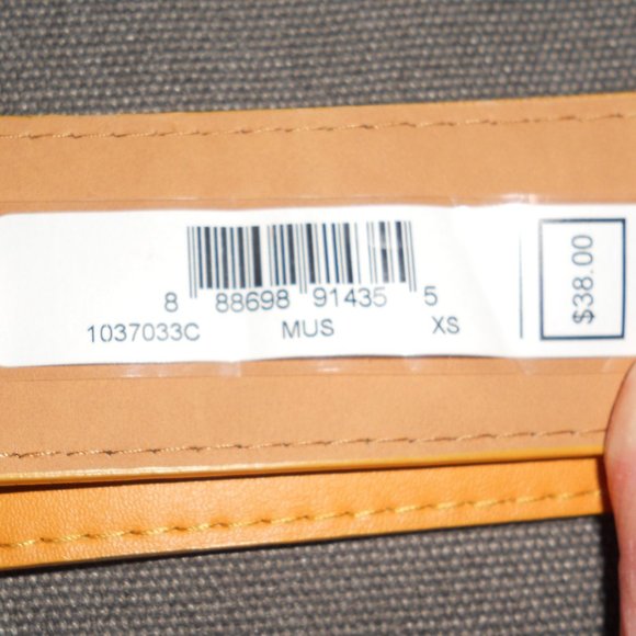 NWT Anne Klein XS Mustard Yellow Belt Synthetic Leather - Picture 4 of 7